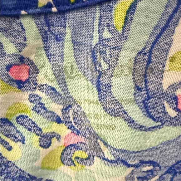 Lilly Pulitzer Blue Pima Cotton Sleeveless V-Neck Dress Size M - Picture 2 of 8